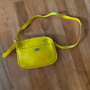 Mustard yellow J Crew camera bag